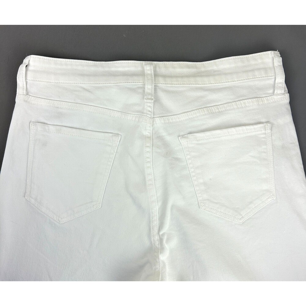 Boston Proper White Denim Wide Leg Jeans Size 10 - Picture 6 of 11